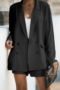 Longline Blazer and Shorts Set with Pockets - 5 colors