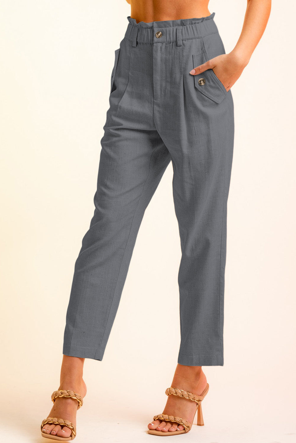 Side Button Long Pants - 6 colors