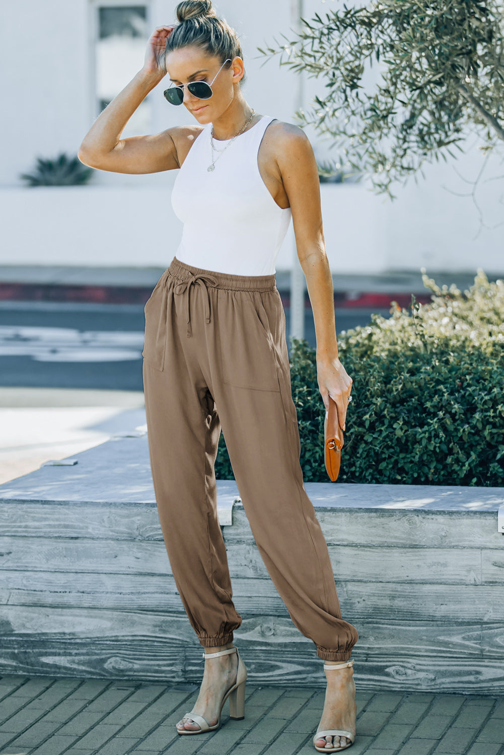 Drawstring Waist Joggers with Pockets - 4 Colors