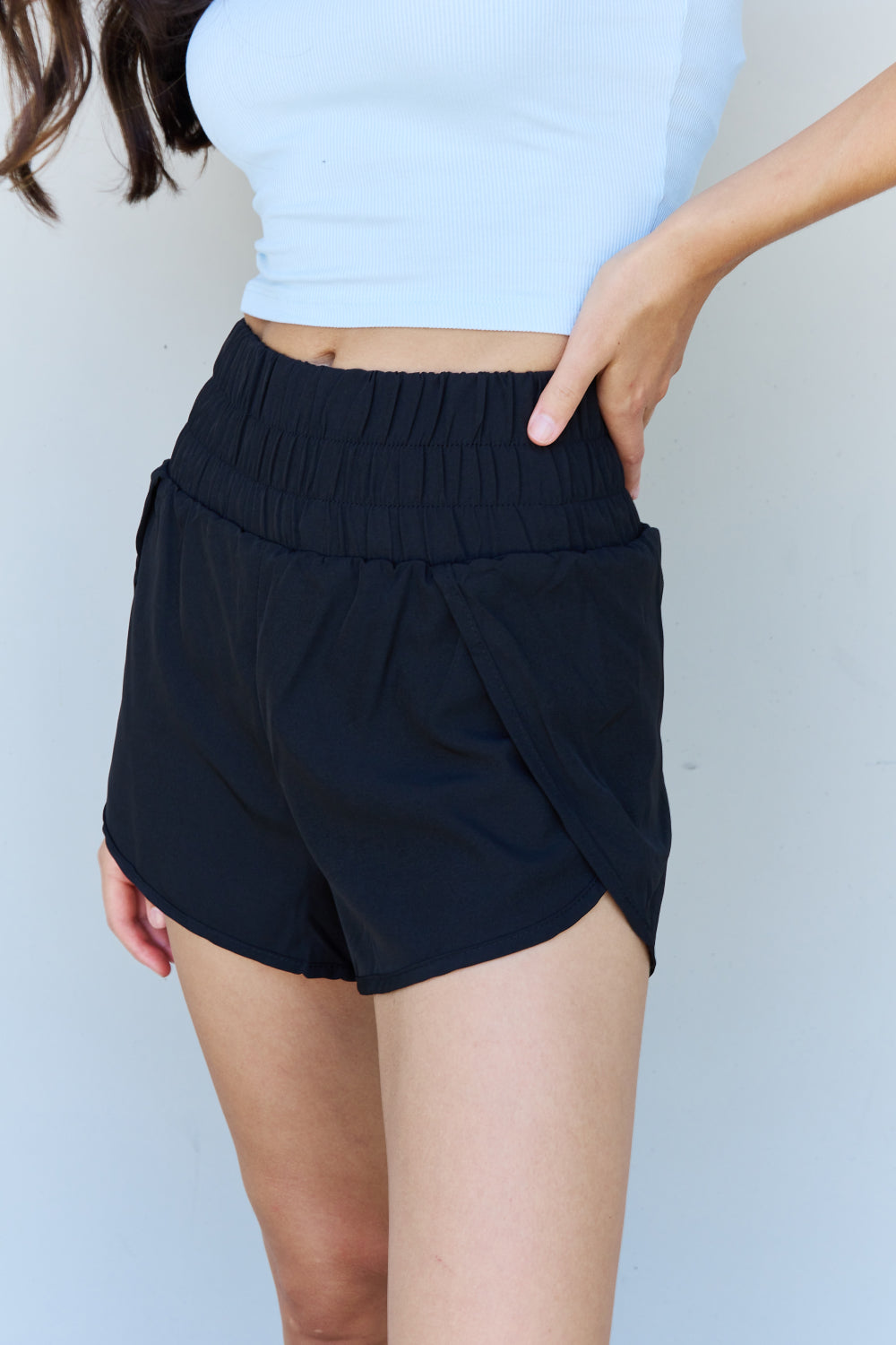 Stay Active High Waistband Active Shorts in Black