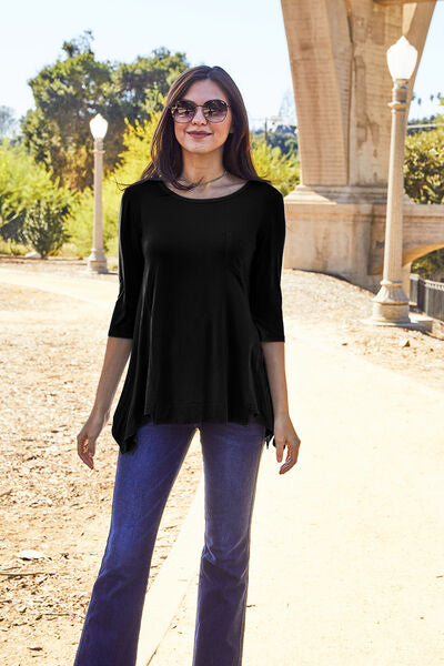 Round Neck Pocketed T-Shirt