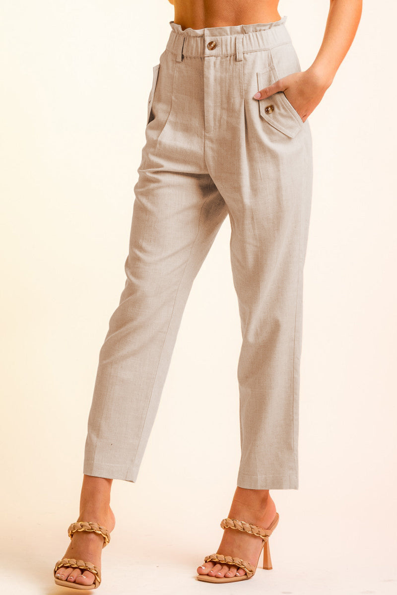 Side Button Long Pants - 6 colors