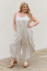 Breezy Multi Colored Striped Jumpsuit with Pockets