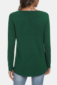 V-Neck Long Sleeve T-Shirt - 4 colors